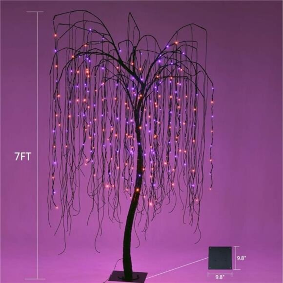 7 Feet Halloween Willow Tree, 256 LED Lights for Home, Festival, Nativity,Party - Picture 2 of 8